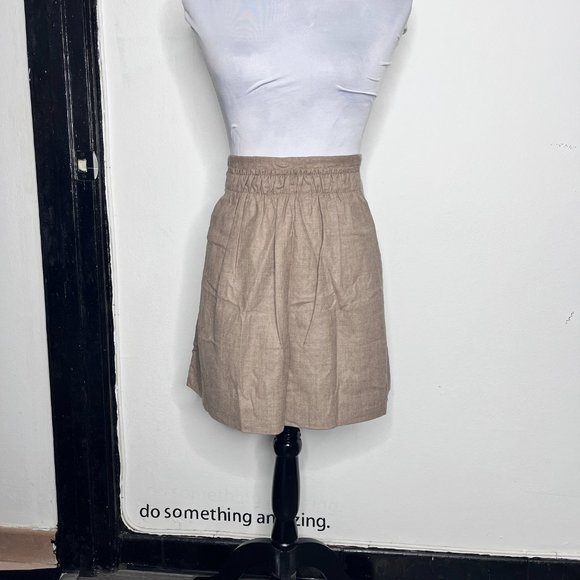 J. Crew A-Line Light Brown Solid Wool Skirt Size 6 - Picture 2 of 8